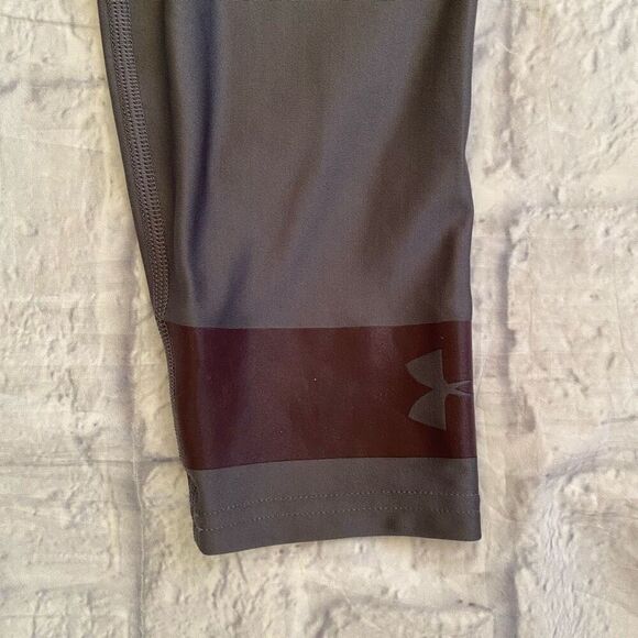 Under armour New youth L heatgear fitted pull on leggings grey & purple - Picture 2 of 7